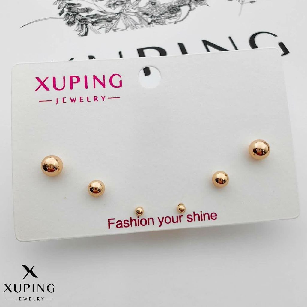 گوشواره سه جفتی ژوپینگ کد 2894 - خرید آنلاین از گالری آداس